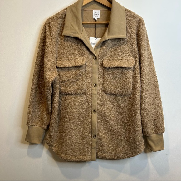 John Lewis Boucle Shacket Jacket Tan - Picture 2 of 6